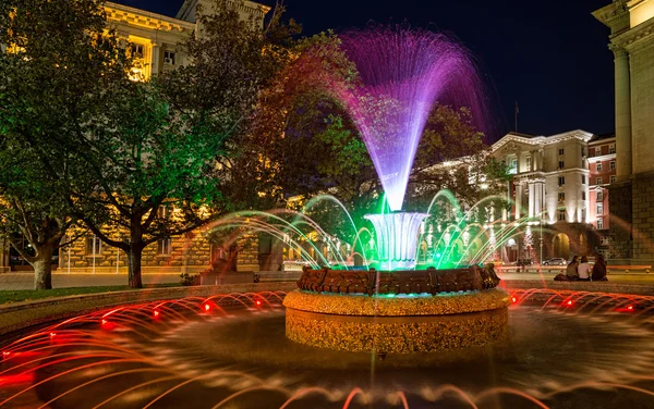 Colored fountain in Sofia, Bulgaria — Stock Photo, Image