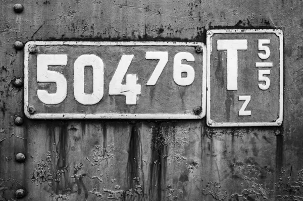 Locomotive sign in black and white — Stock Photo, Image