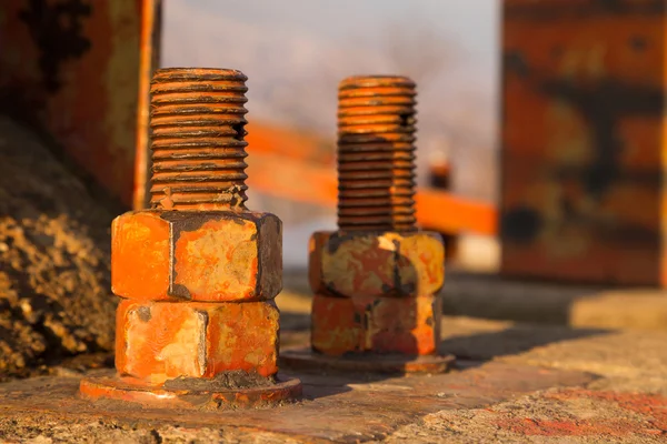 Old big rusty bolts — Stock Photo, Image