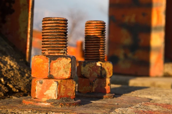 Old big rusty bolts — Stock Photo, Image