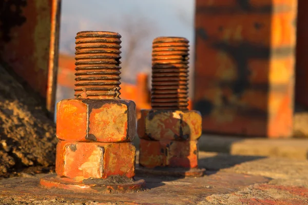 Old big rusty bolts — Stock Photo, Image