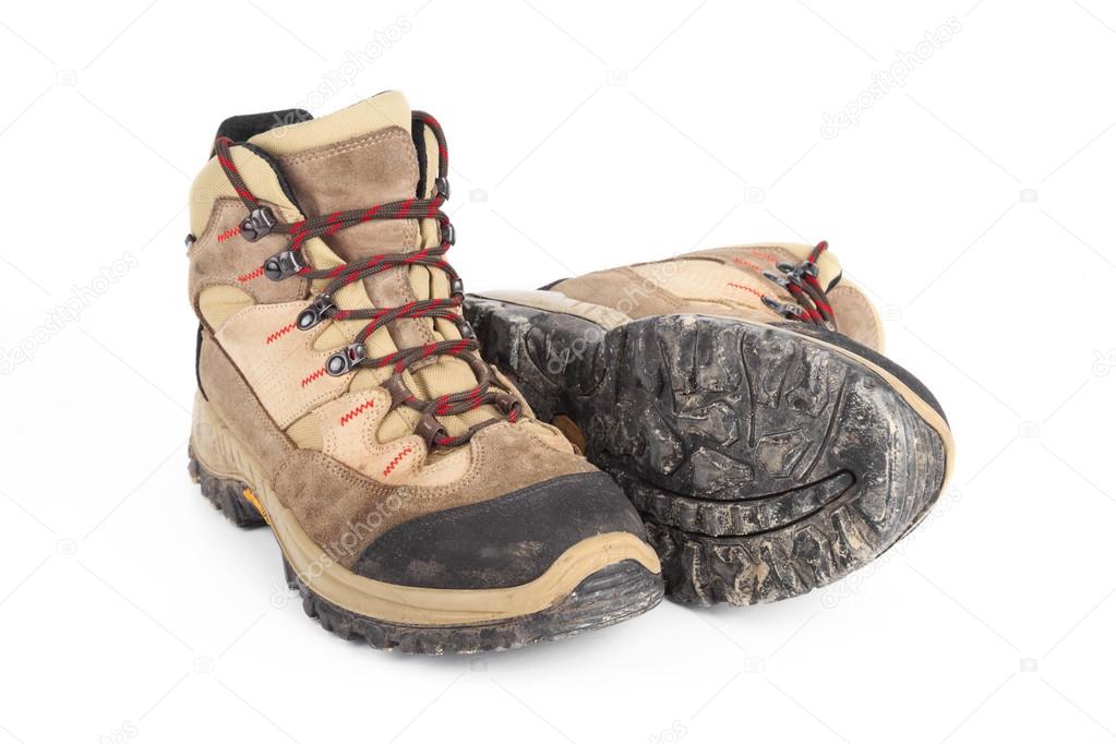Used hiking boots Stock Photo by ©SimeonDonov 68462815