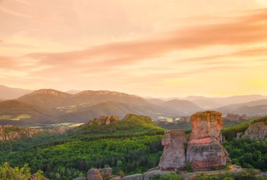 The Belogradchik rocks at sunset clipart