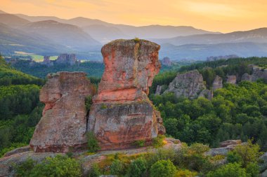 Belogradchik rocks at sunset clipart