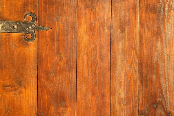 Old Wooden Vintage Door with metal hinge — Stock Photo, Image