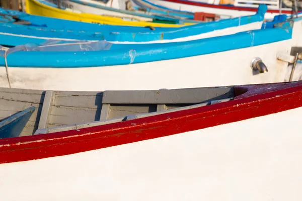 Barcos de pesca de madeira em close-up — Fotografia de Stock