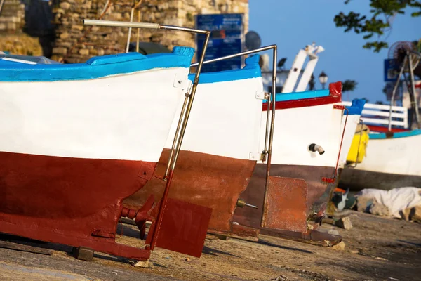 Ahşap balıkçı tekneleri resmini — Stok fotoğraf