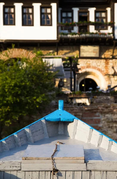 Voorste deel van een houten boot, Nessebar, Bulgarije — Stockfoto