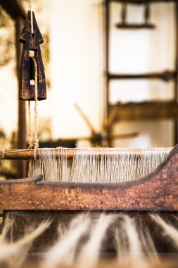 Eski bir dokuma tezgâhı closeup görüntü