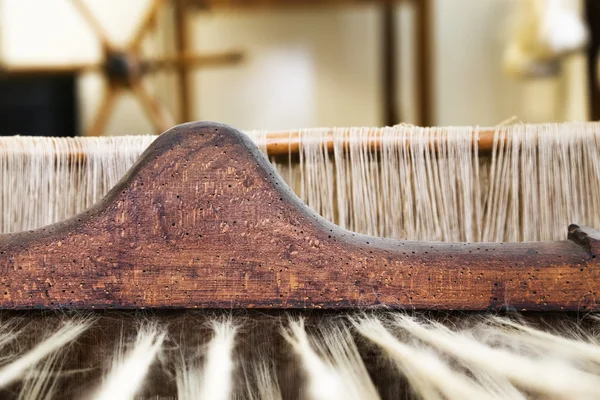 Closeup image of an old weaving Loom — Stock Photo, Image