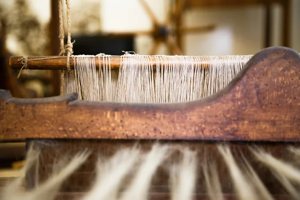 Closeup image of an old weaving Loom — Stock Photo, Image