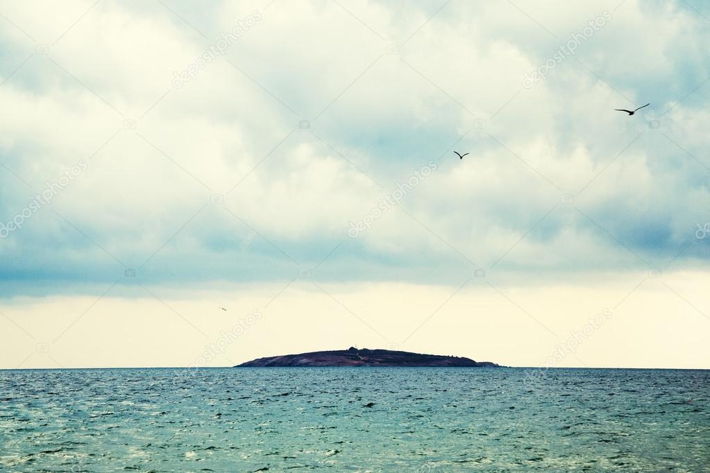 View to Saint Ivan island during storm