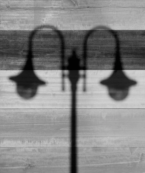 Shadow of Street Lamps on Wooden Background — Stock Photo, Image