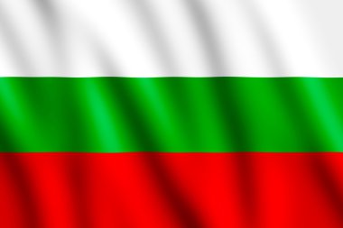 Bulgar ulusal bayrak rüzgarda sallayarak