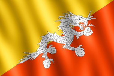 bhutan rüzgarda sallayarak bayrak