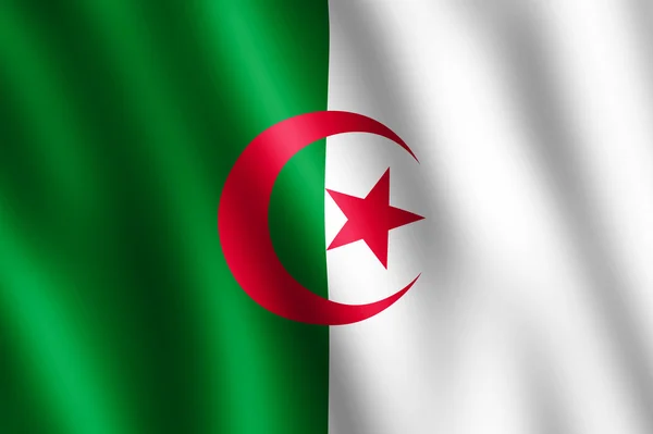 Bandeira da Argélia acenando ao vento — Fotografia de Stock