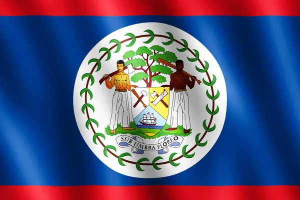 Vlag van belize zwaaien in de wind — Stockfoto