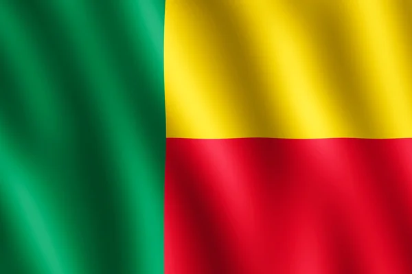 Benin integetett a szél zászlaja — Stock Fotó