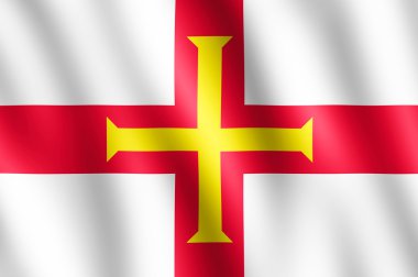 Guernsey rüzgarda sallayarak bayrak