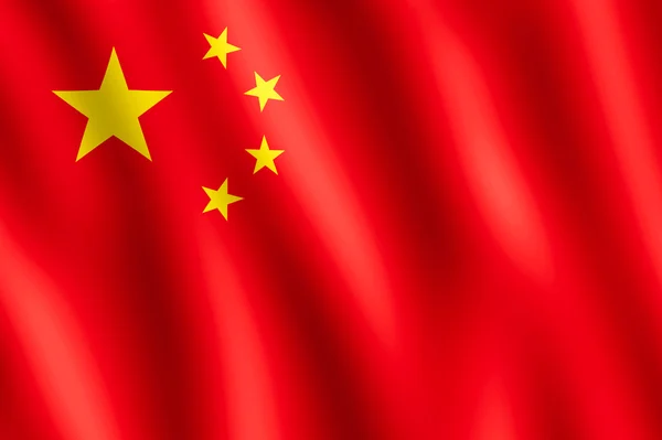 Vlag van china zwaaien in de wind — Stockfoto