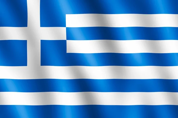 Bandeira da grécia acenando ao vento — Fotografia de Stock
