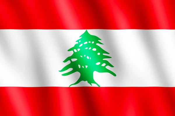 Flag of Lebanon waving in the wind — Stock Photo, Image