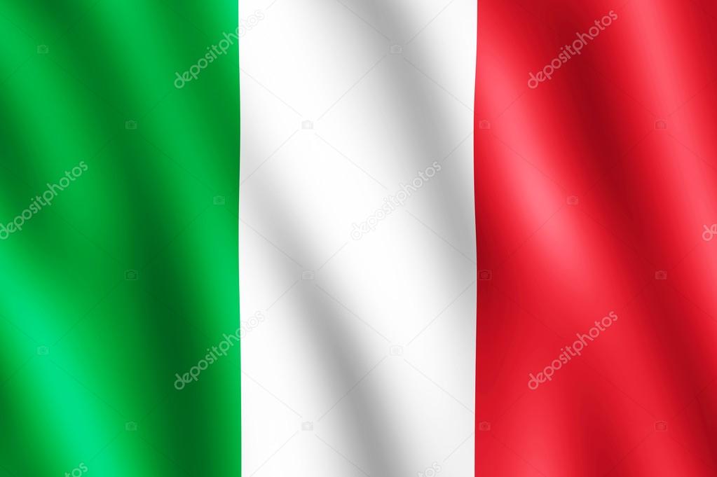 Flag of Italy waving in the wind