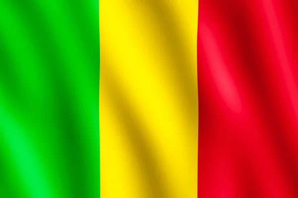 風になびかせてマリ共和国の旗 — ストック写真