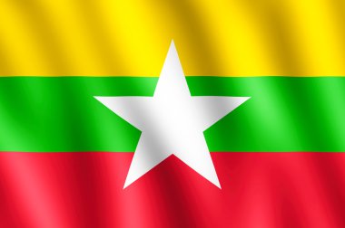 myanmar rüzgarda sallayarak bayrak