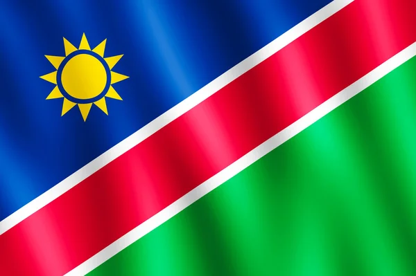 Bandeira da Namíbia acenando ao vento — Fotografia de Stock