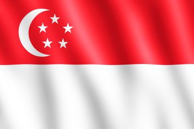 Singapur rüzgarda sallayarak bayrak