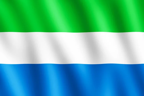 Flag of Sierra Leone waving in the wind — Stock Photo, Image