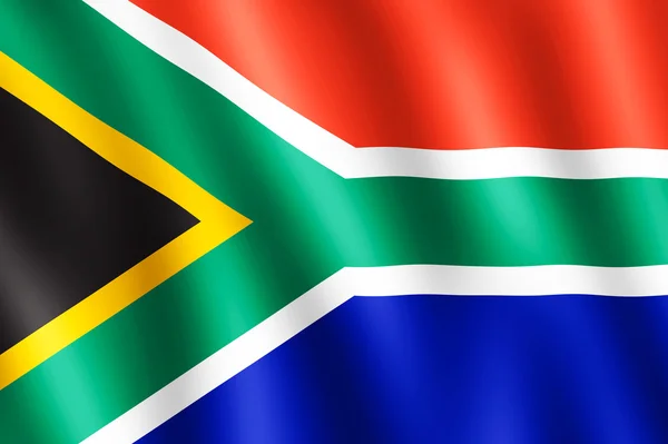 Bandiera del Sud Africa sventola nel vento — Foto Stock