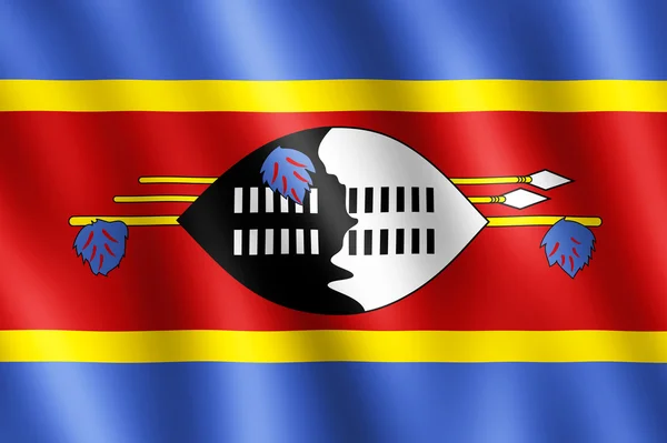 Vlag van swaziland zwaaien in de wind — Stockfoto