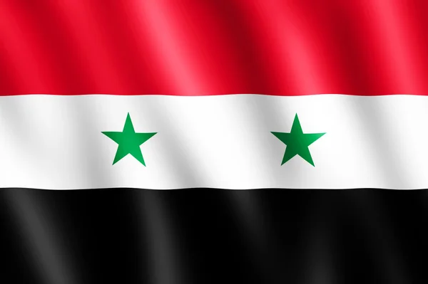 Syriens flagga viftar i vinden — Stockfoto