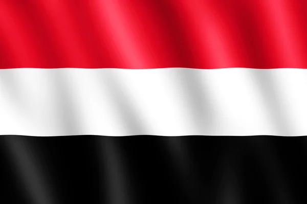 Flag of Yemen waving in the wind — Stock Photo, Image