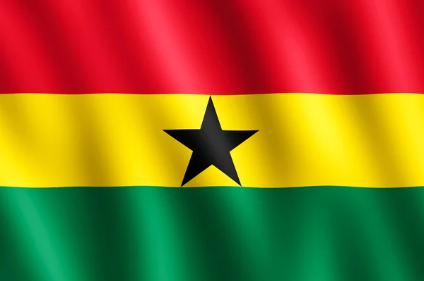 Bandeira de Gana acenando ao vento — Fotografia de Stock