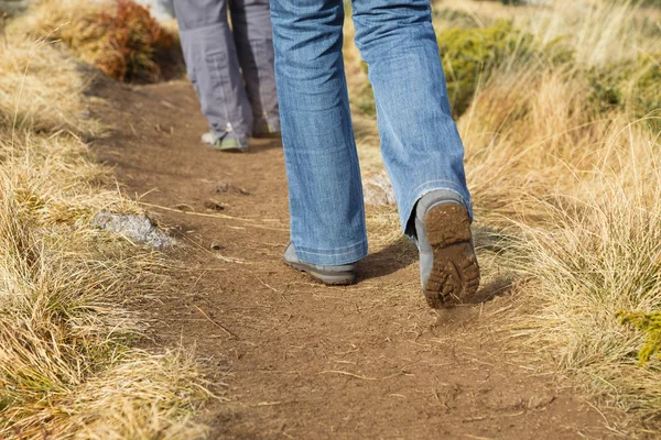 Senderistas caminando a lo largo de un sendero arenoso —  Fotos de Stock