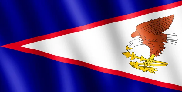 Flag of American Samoa waving in the wind — Zdjęcie stockowe