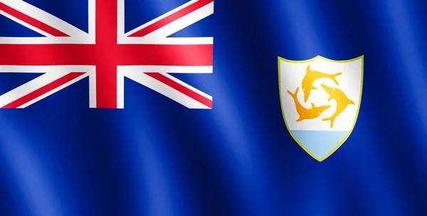 Flag of Anguilla waving in the wind — Stock Photo, Image