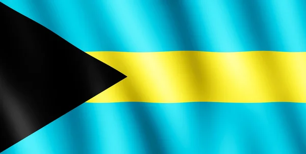 Zászló Bahama-szigetek integetett a szélben — Stock Fotó
