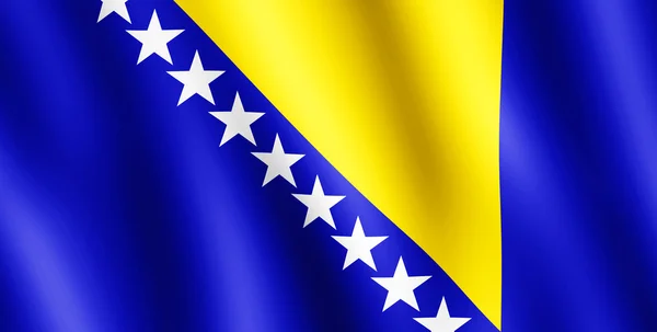 Bandera de Bosnia y Herzegovina ondeando al viento —  Fotos de Stock