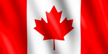 Kanada bayrağı rüzgarda dalgalanıyor