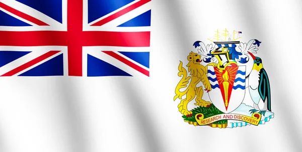 Flag of British Antarctic Territory waving in the wind — 스톡 사진