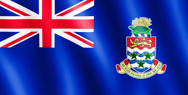 Flag of Cayman Islands waving in the wind — Stock Photo, Image