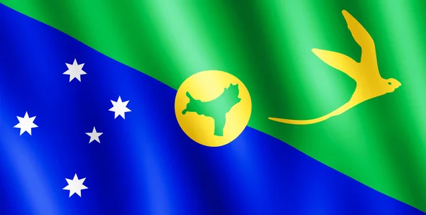 Flag of Christmas Island waving in the wind — Stok fotoğraf