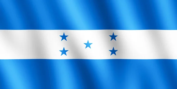 바람에 흔들 리는 온두라스의 깃발 — 스톡 사진