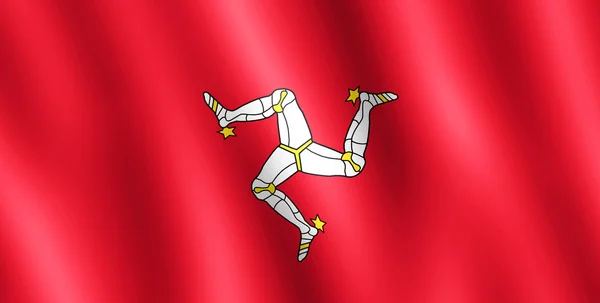 Flag of Isle of Man waving in the wind — 图库照片