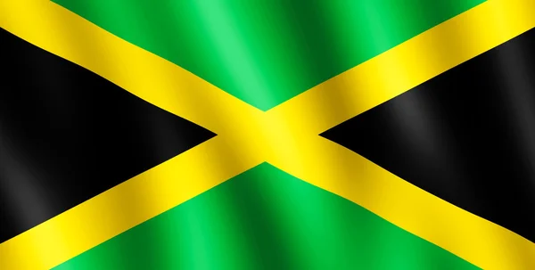 Drapeau de la Jamaïque agitant le vent — Photo