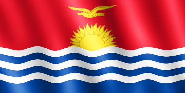 Flag of Kiribati waving in the wind — Stock Photo, Image